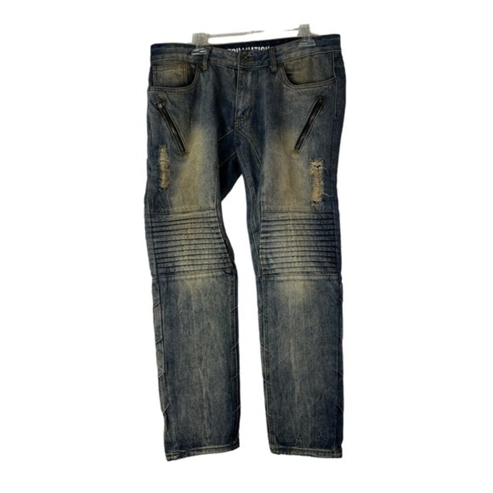 TrillNation‎ Mens Ripped Distressed Jeans Size 36